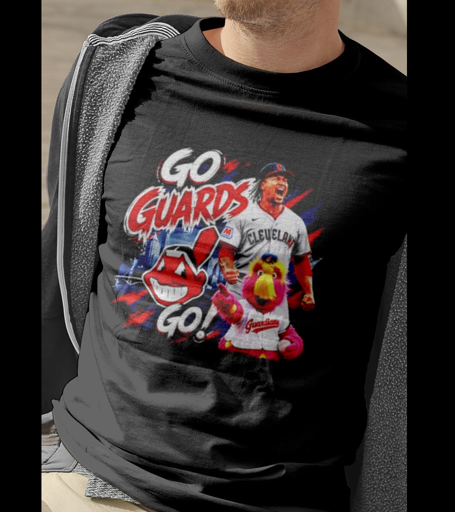 Jose Ramirez Cleveland Guardians Go Guards Go City Skyline Baseball Cheers T-Shirt