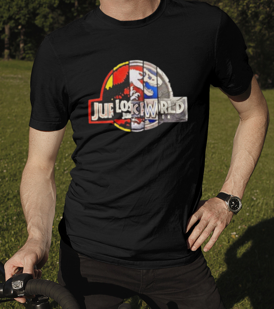 Jurassic Park Lost World Jurassic World Dinosaur Collage T-Shirt