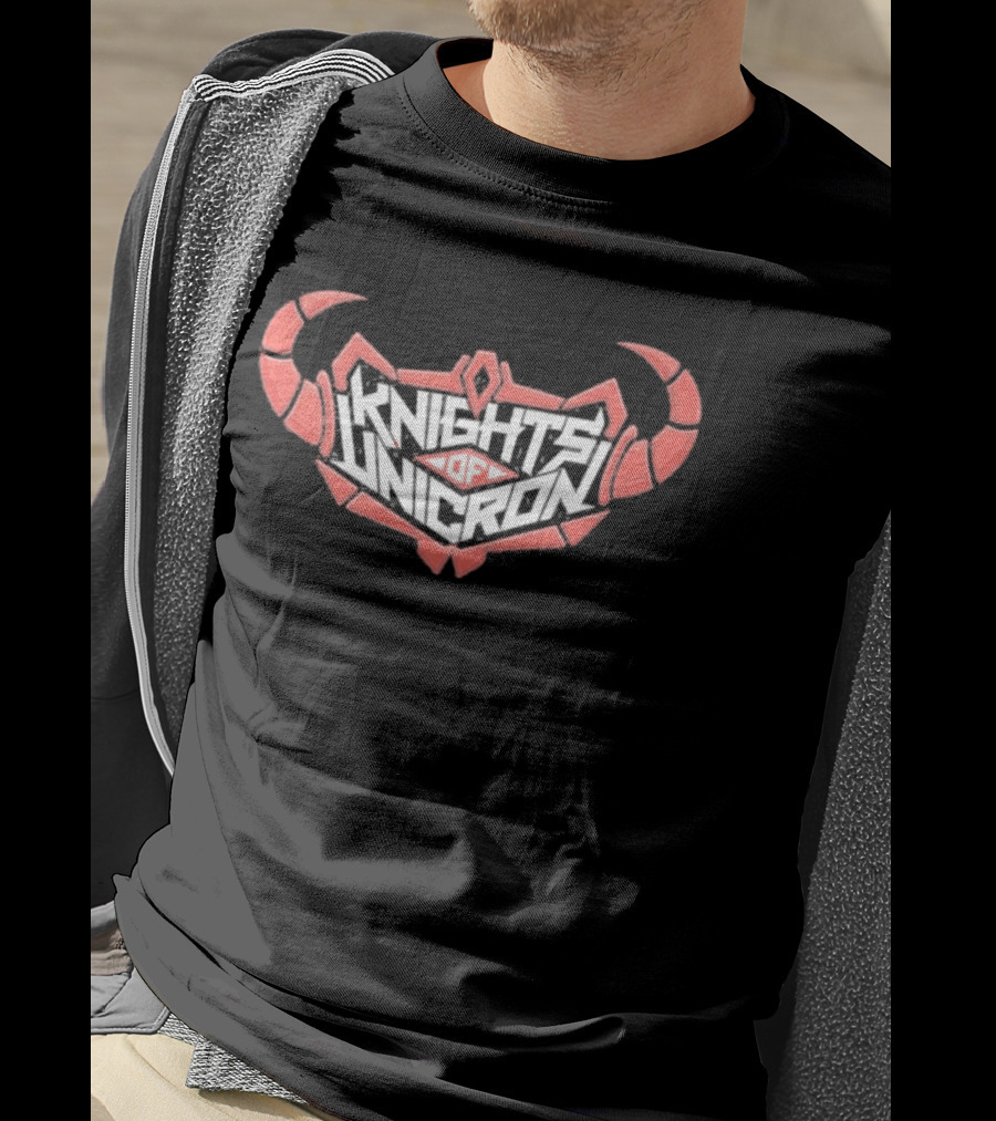 Knights Of Unicron Red Horned Icon With Stylized Text And Horns T-Shirt