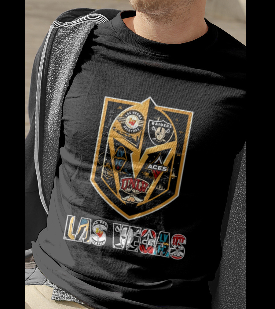 Las Vegas Aviators Raiders Lights FC Aces UNLV Collaboration Emblems T-Shirt
