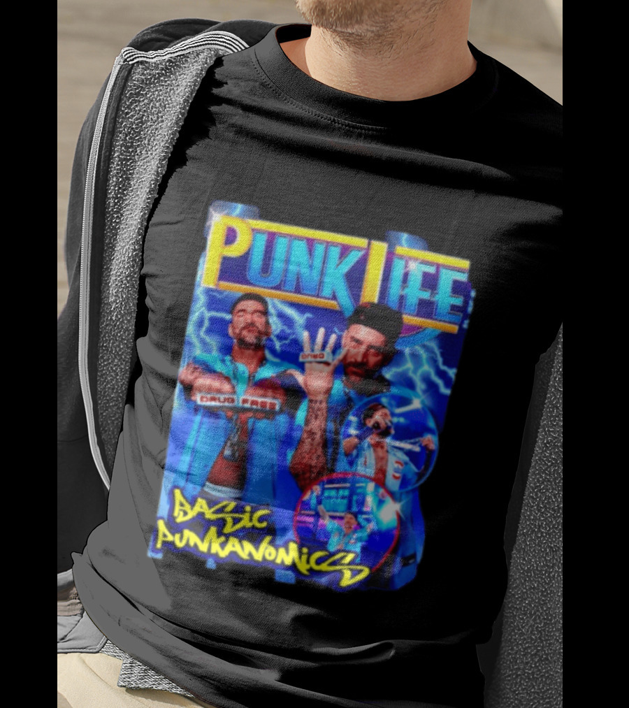 Punk Life Basic Punkanomics Drug Free CM Punk T-Shirt