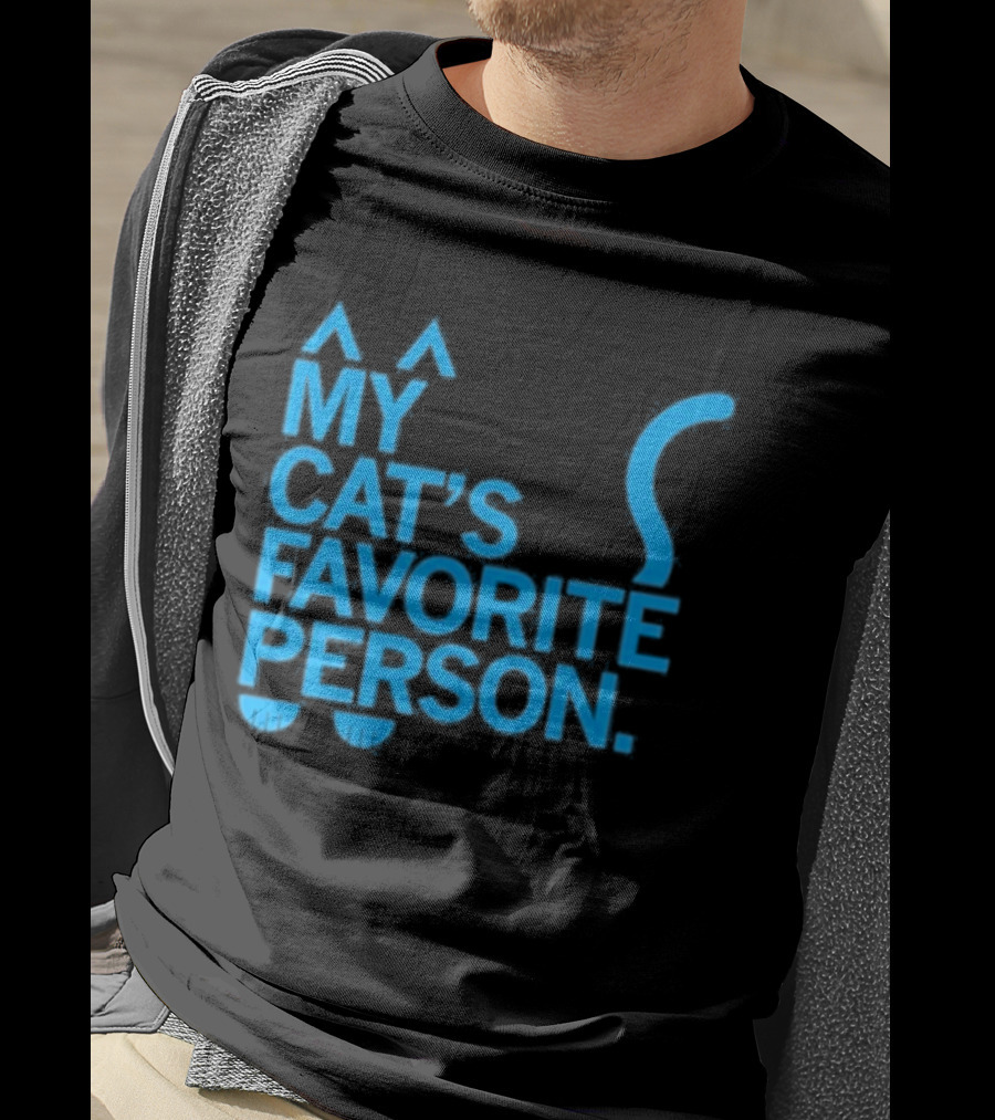 My Cat's Favorite Person Cat Ears And Tail Blue T-Shirt