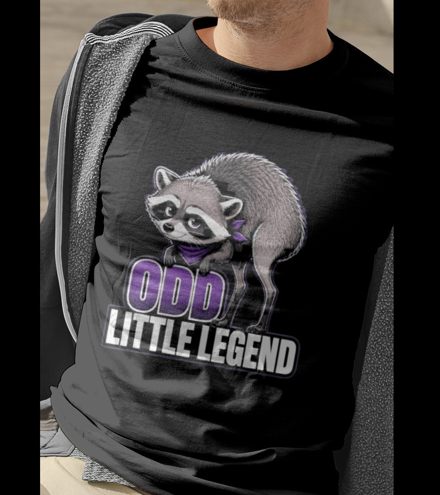 Odd Little Legend Jimothy Raccoon Purple Bandana T-Shirt