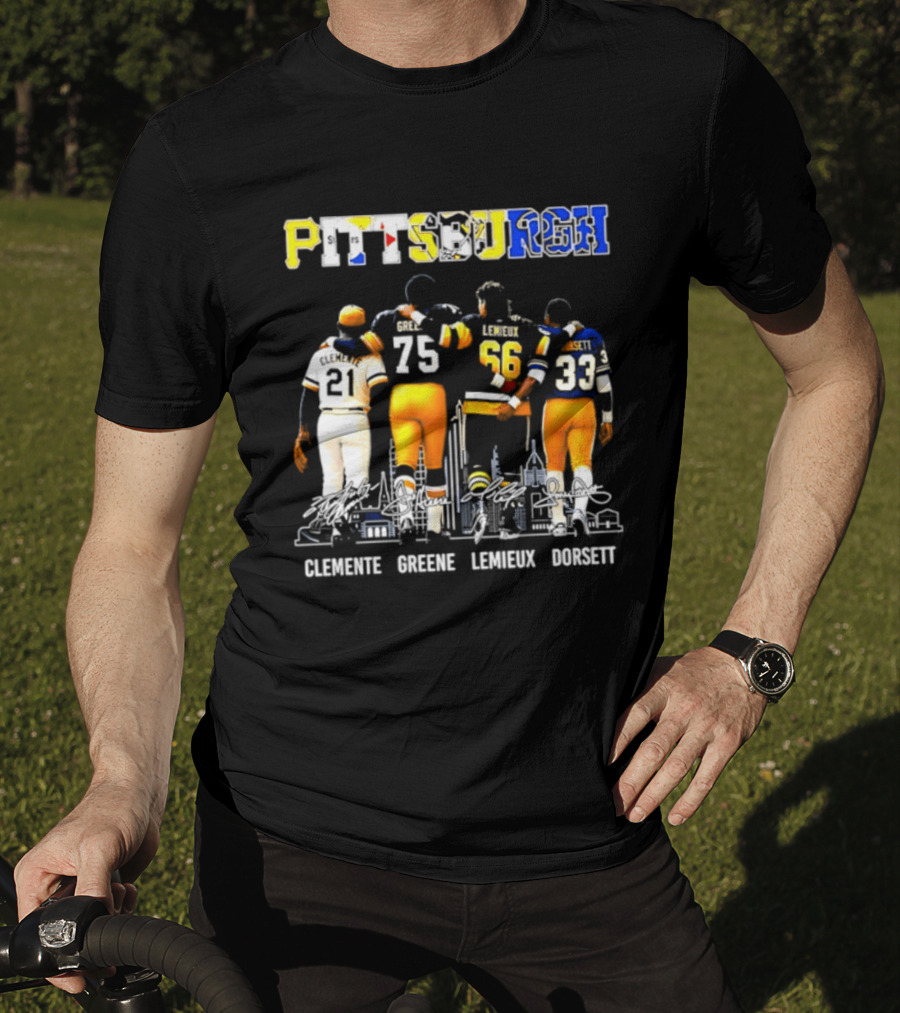 Pittsburgh Sports Legends Clemente Greene Lemieux Dorsett T-Shirt