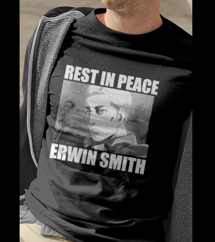 Rest In Peace Erwin Smith Anime Tribute Wings T-Shirt