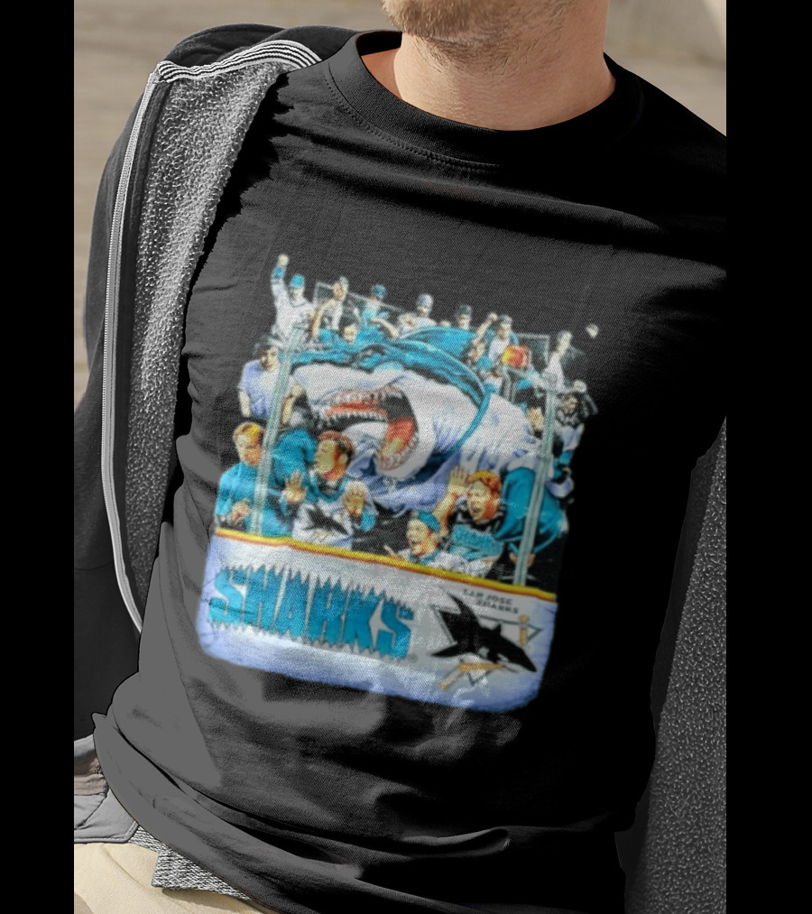 San Jose Sharks NHL Shark Attack Fans Ice Hockey T-Shirt