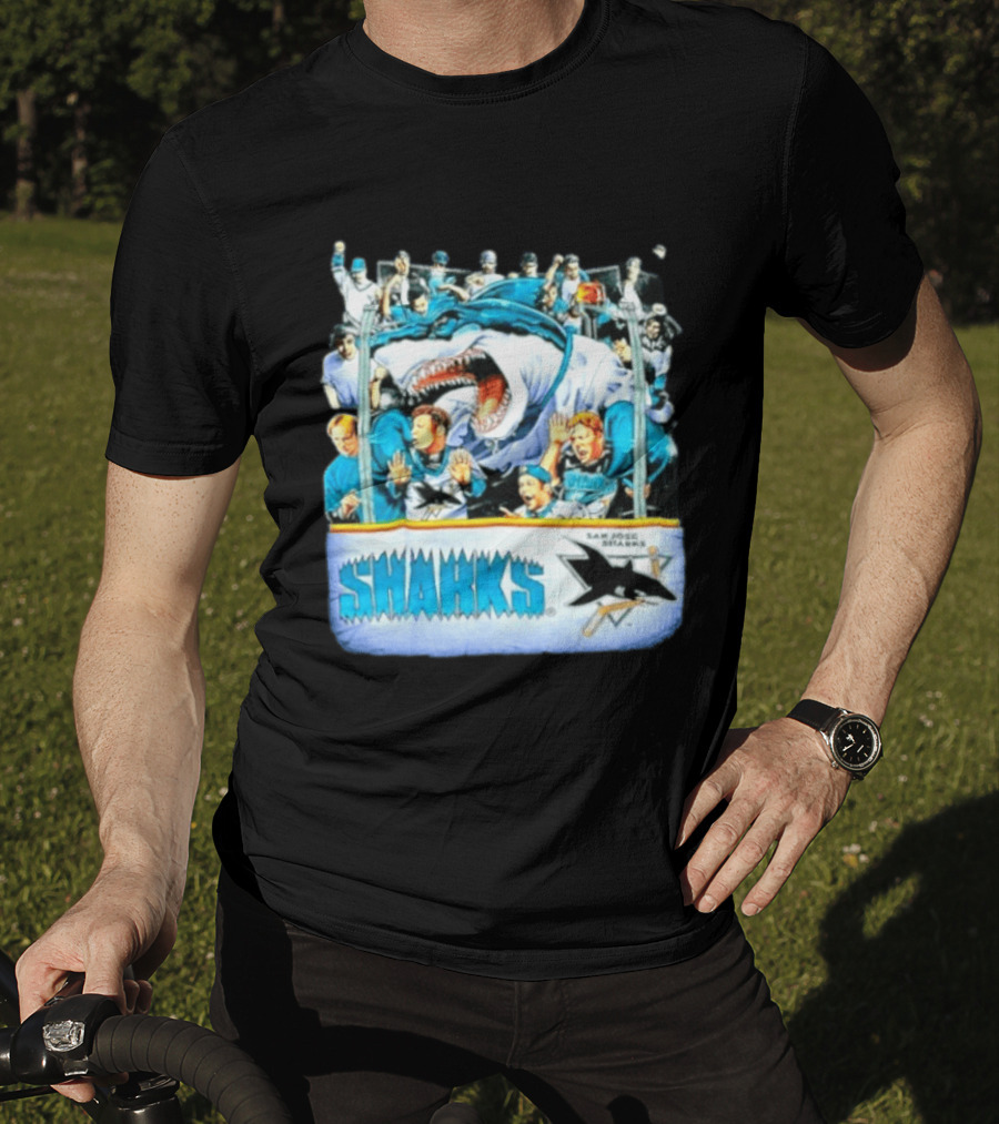 San Jose Sharks NHL Shark Attack Fans Ice Hockey T-Shirt