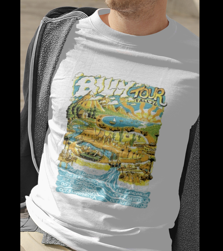 Billy Tour Fall '26 West Coast Concert Dates San Diego Oakland Eugene Everett T-Shirt