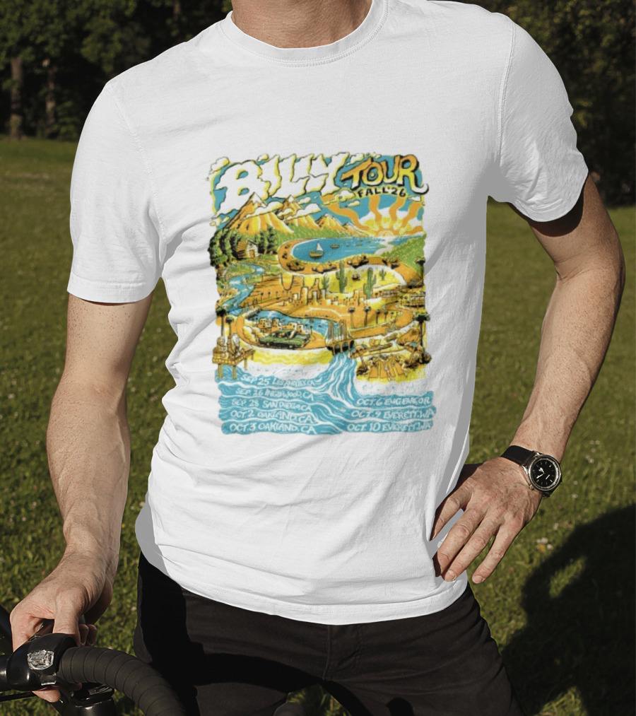 Billy Tour Fall '26 West Coast Concert Dates San Diego Oakland Eugene Everett T-Shirt