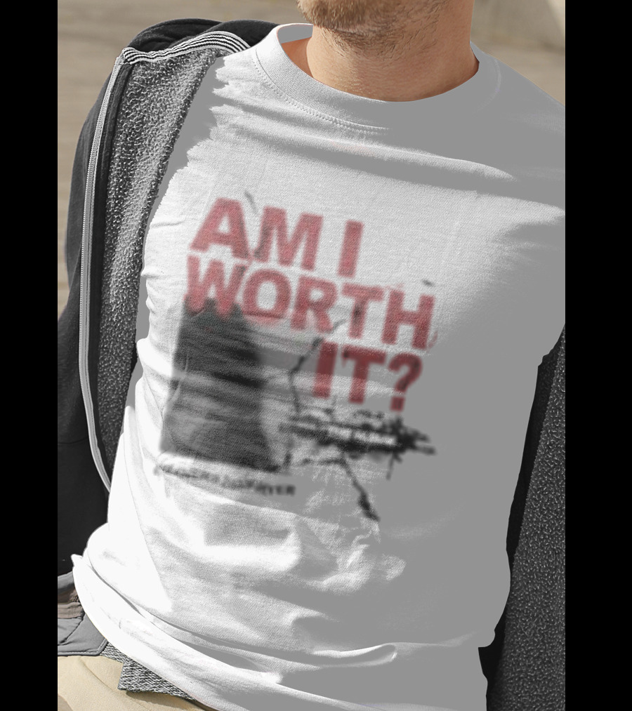 Clover's Daughter Am I Worth It Black And White T-Shirt