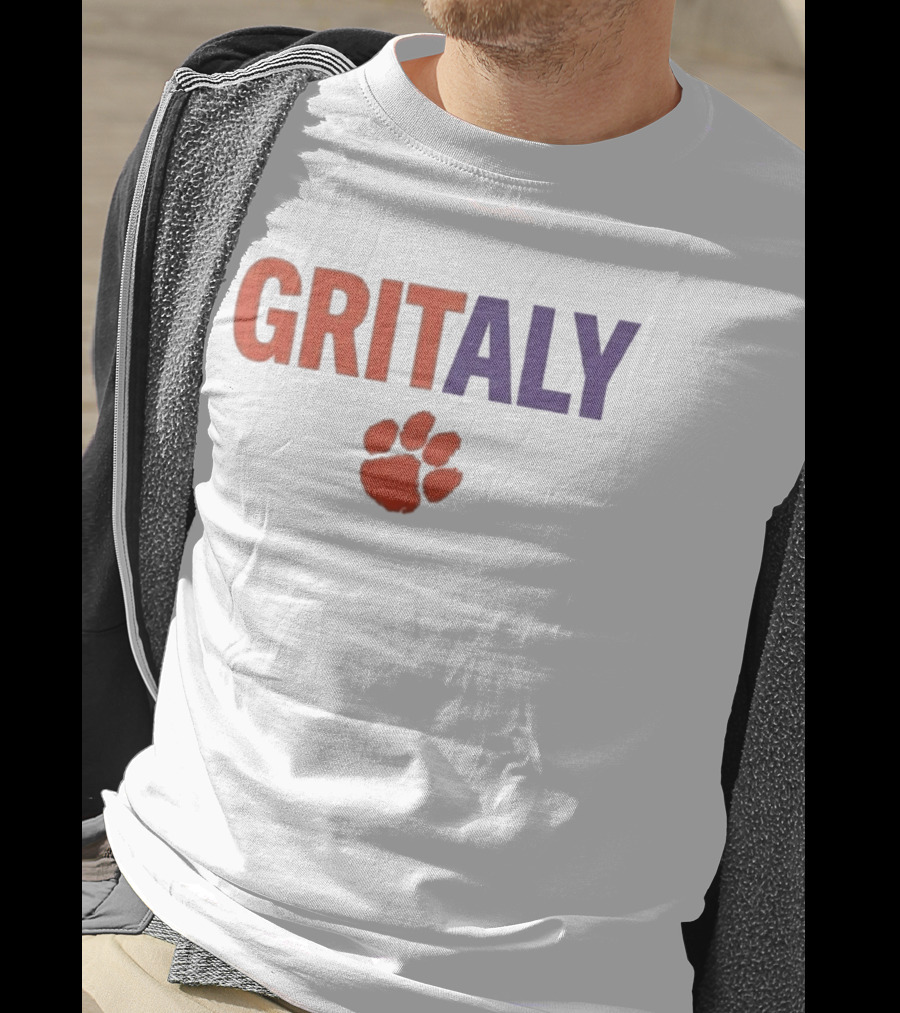 Gritaly Clemson Basketball Orange Purple Paw T-Shirt