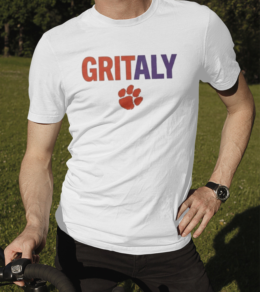 Gritaly Clemson Basketball Orange Purple Paw T-Shirt