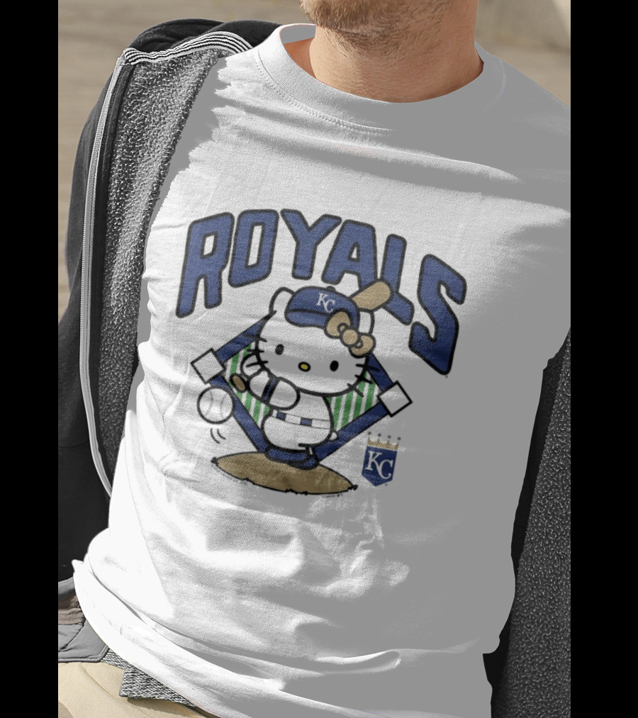 Hello Kitty Royals Baseball KC Batting Scene T-Shirt