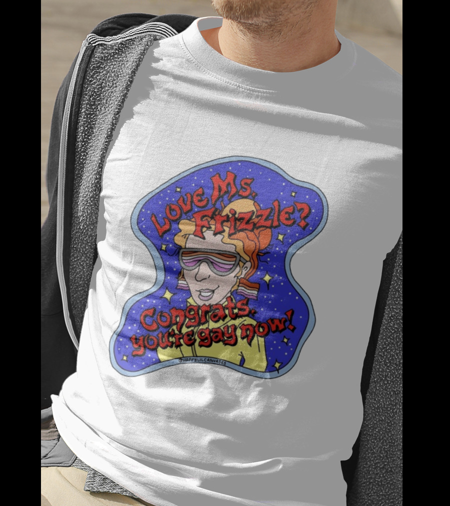 Love Ms Frizzle Congrats You're Gay Now Retro Space T-Shirt