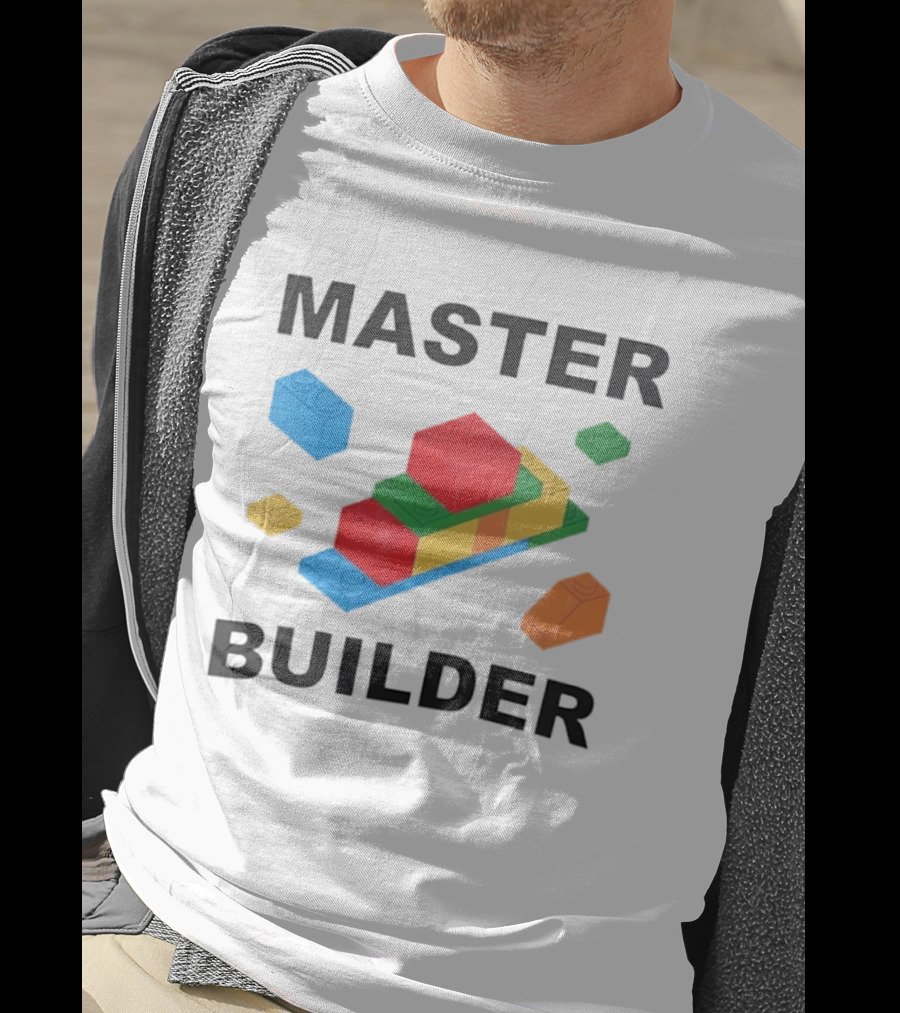 Master Builder Colorful Bricks Construction Fun T-Shirt
