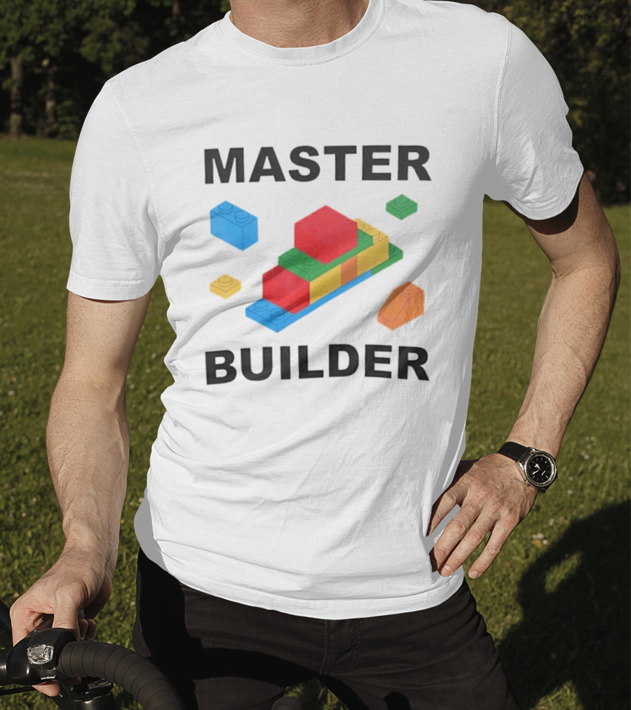 Master Builder Colorful Bricks Construction Fun T-Shirt