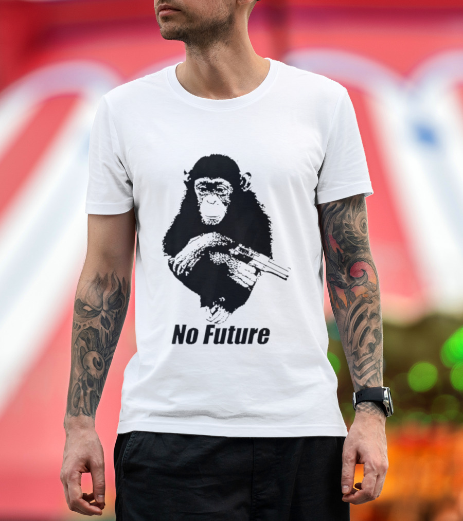 Monkey No Future With Gun T-Shirt