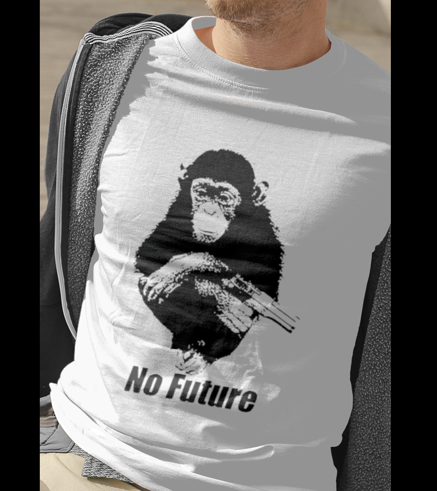 Monkey No Future With Gun T-Shirt
