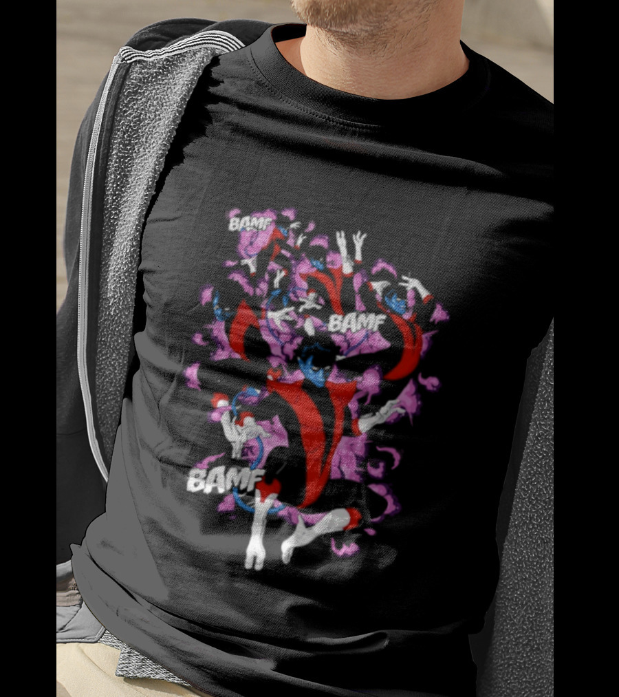 Bamf Nightcrawler Comic Smoke Effect X Men T-Shirt