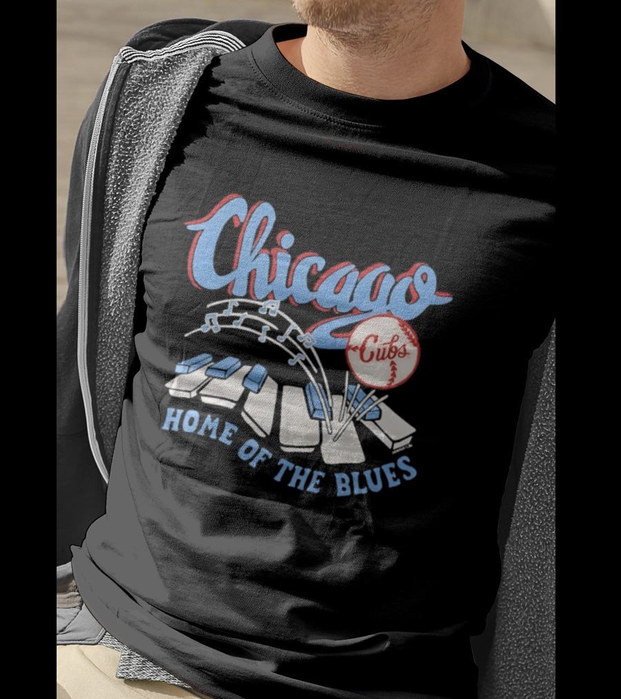 Chicago Cubs Home Of The Blues MLB Piano Keys Music Notes T-Shirt