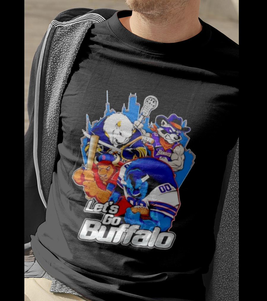 Let's Go Buffalo Bandits Sabres Bills Characters Sports Mascots T-Shirt