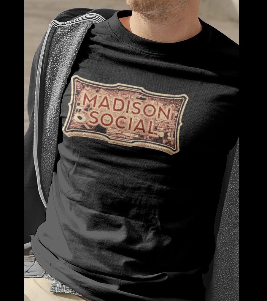 Madison Social Aerial Map Stadium Scene T-Shirt