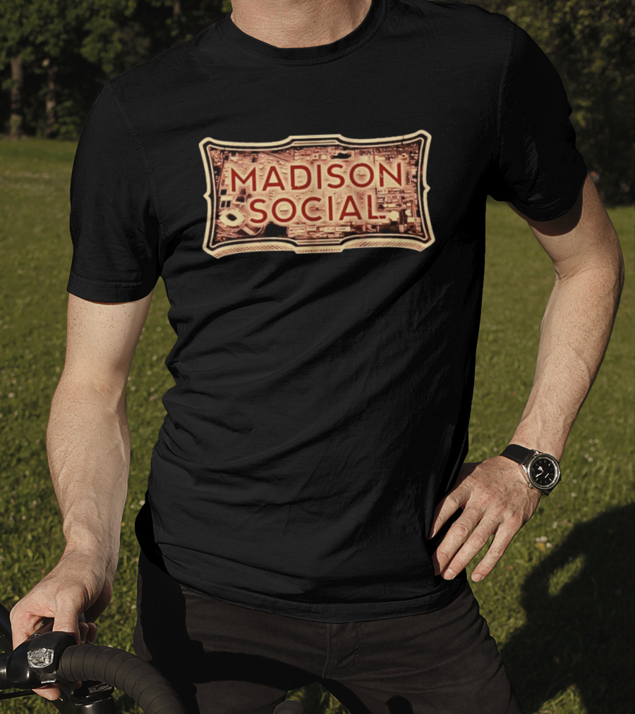 Madison Social Aerial Map Stadium Scene T-Shirt
