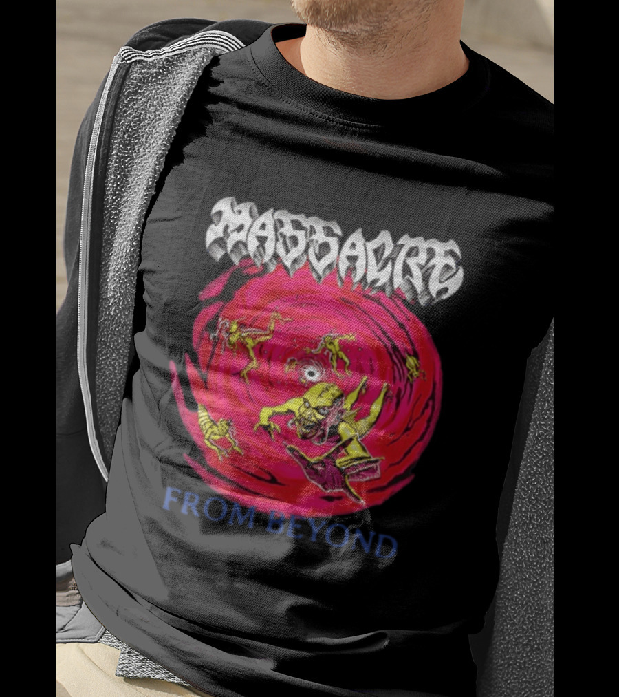 Massacre From Beyond 1991 Two Sided Horror Imagery Team T-Shirt