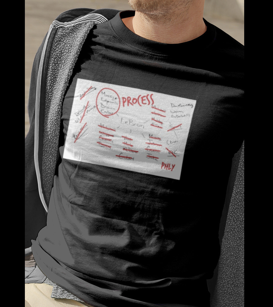 Phly LeBron Process Philadelphia 76ers Strategy Diagram T-Shirt