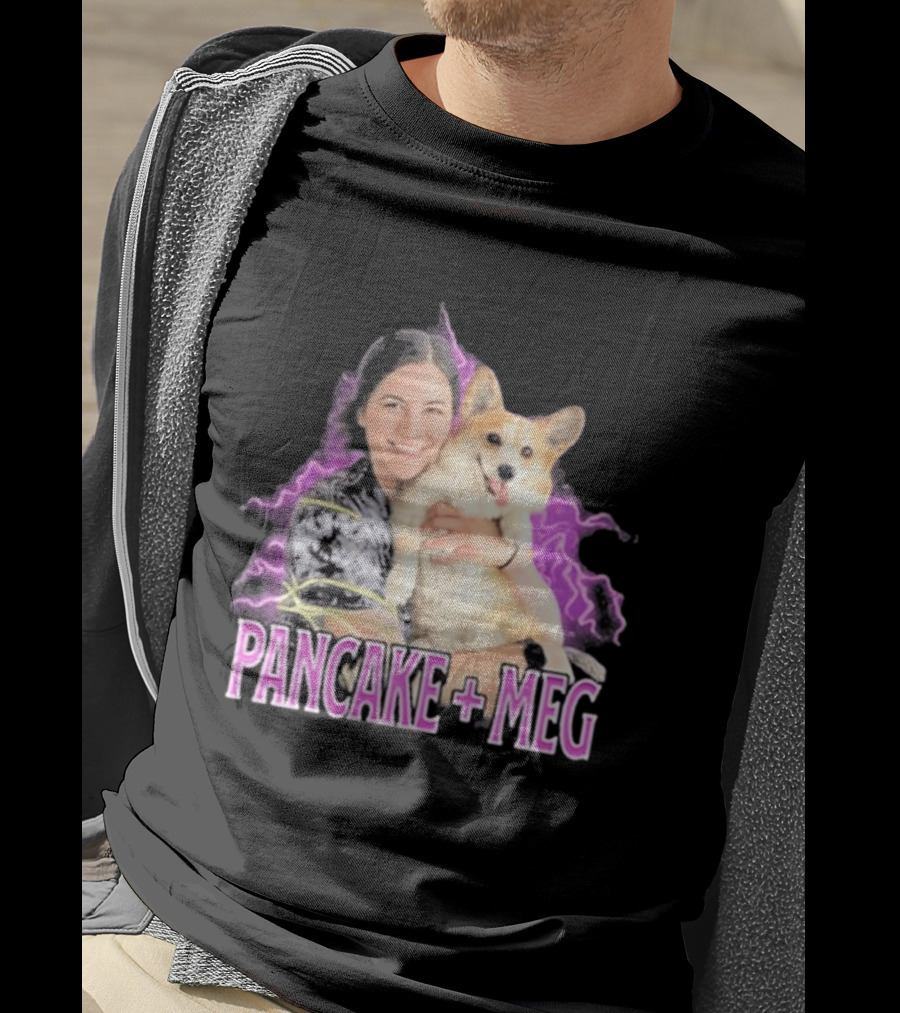 Pancake + Meg Electric Purple Corgi Hug T-Shirt