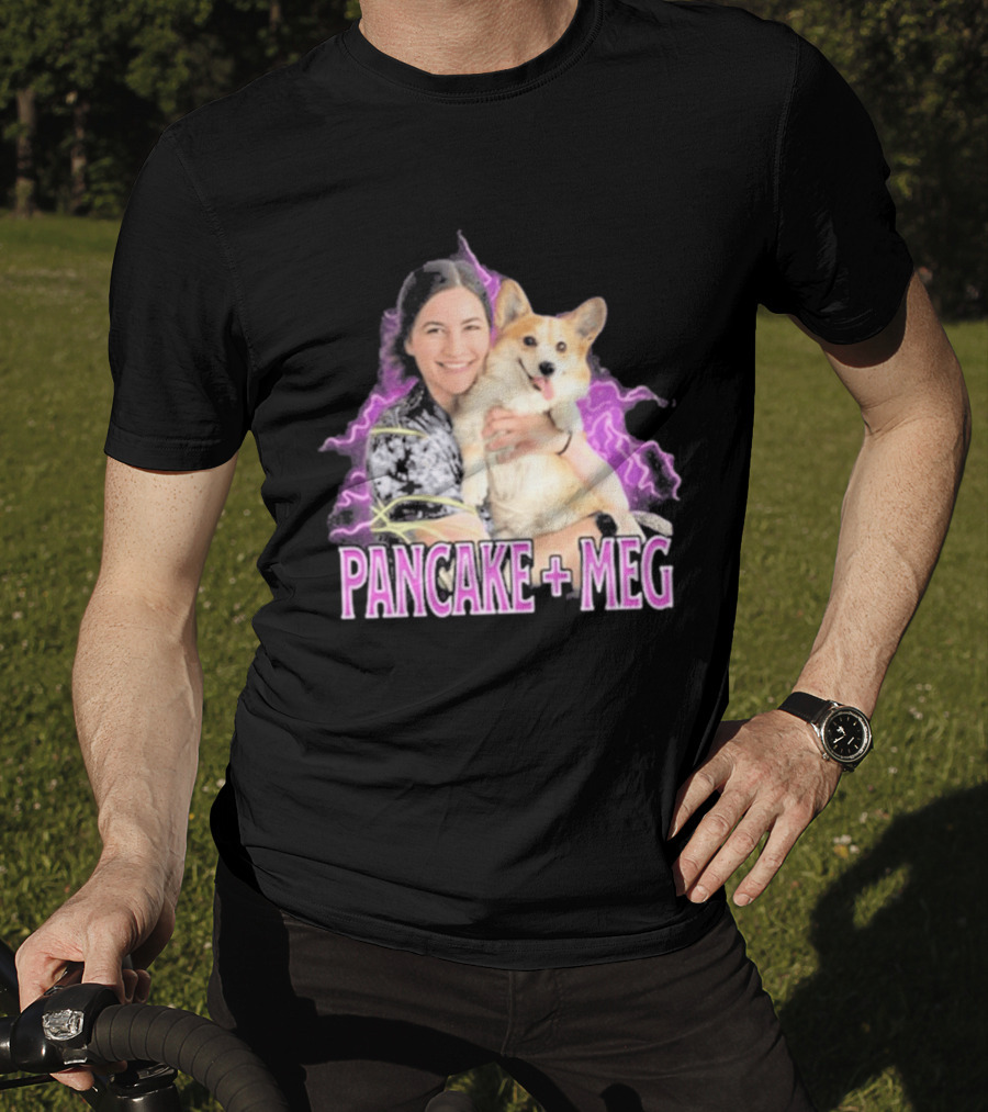 Pancake + Meg Electric Purple Corgi Hug T-Shirt