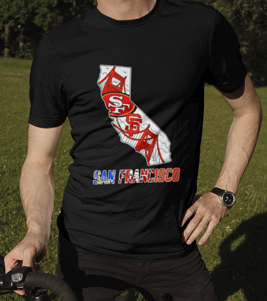 San Francisco 49ers Giants California Map T-Shirt