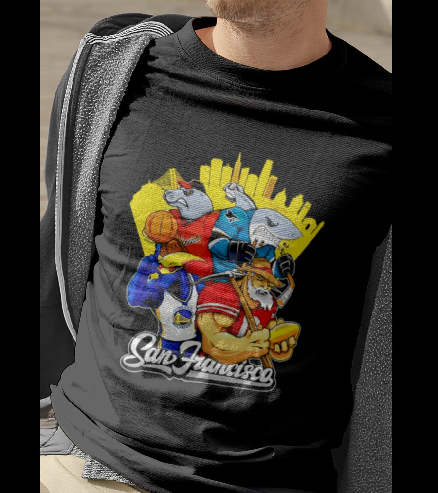 San Francisco Giants Warriors 49ers Sharks Skyline T-Shirt
