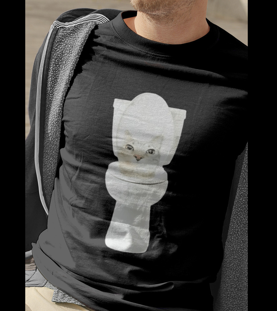 Skibidi Cat Toilet Humor Meme Fusion T-Shirt