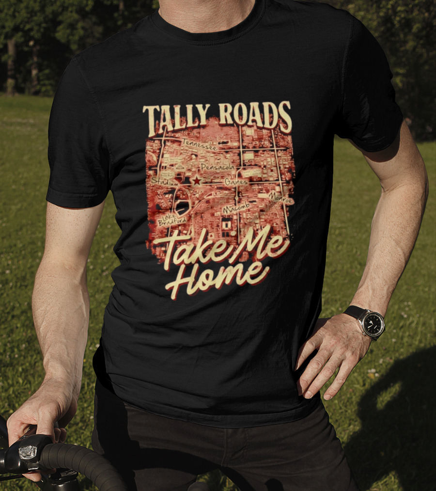 Tally Roads Map Take Me Home Tennessee Pensacola Stadium Monroe T-Shirt