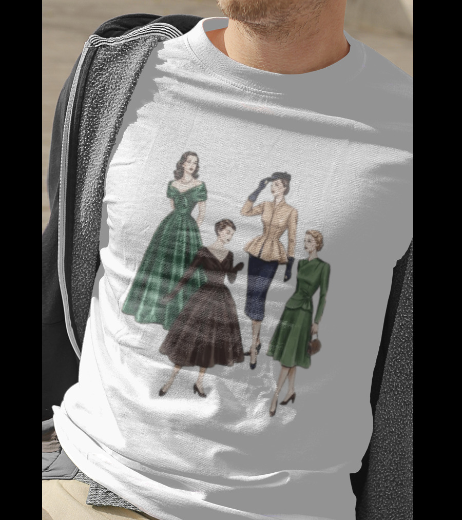 1950s Vintage Fashion Elegant Ladies Dresses T-Shirt