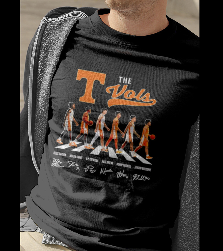 The Vols Tennessee Volunteers Basketball 2026 Abbey Road Signatures Player T-Shirt