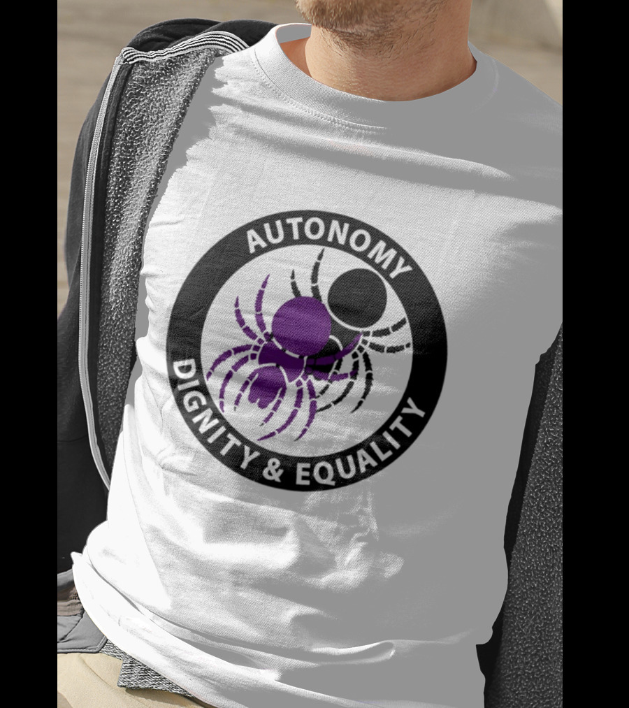 Autonomy Dignity Equality Purple Spider Emblem Social Justice T-Shirt