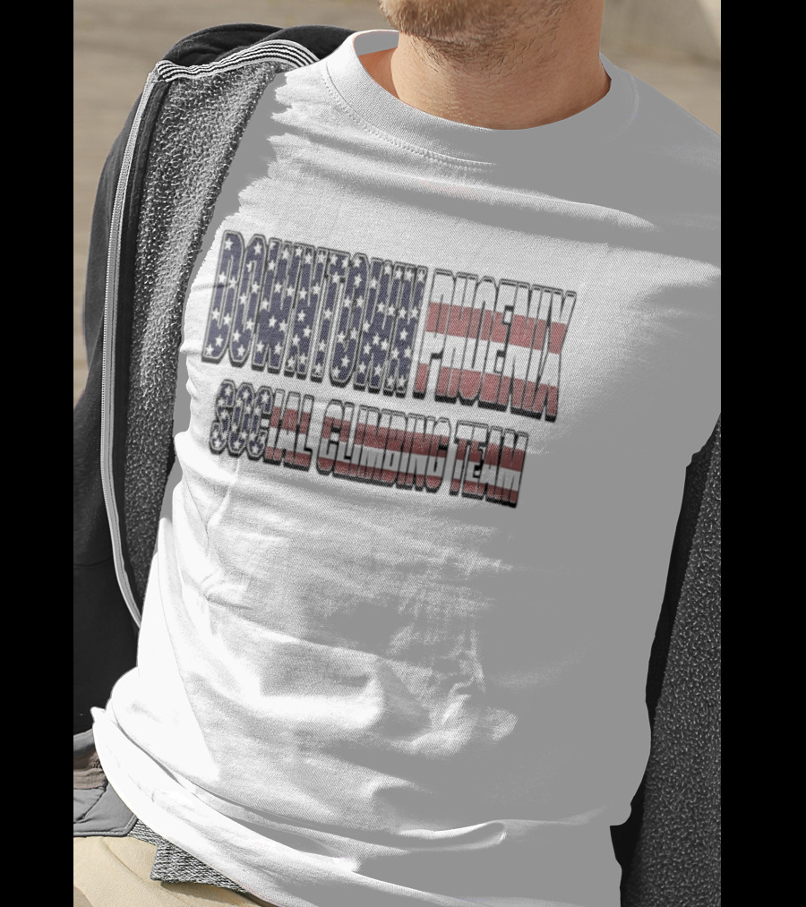 Downtown Phoenix Social Climbing Team American Flag T-Shirt