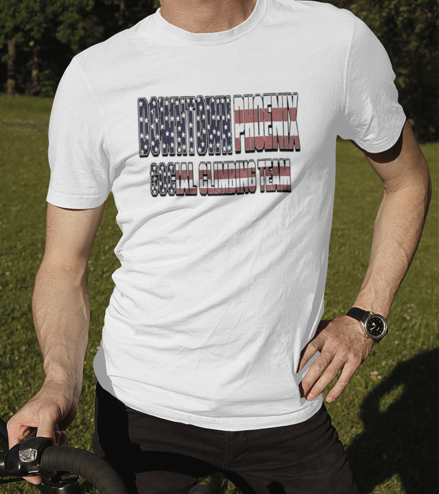 Downtown Phoenix Social Climbing Team American Flag T-Shirt