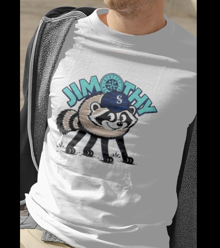 Jimothy Raccoon Seattle Night Cap With Star Compass T-Shirt