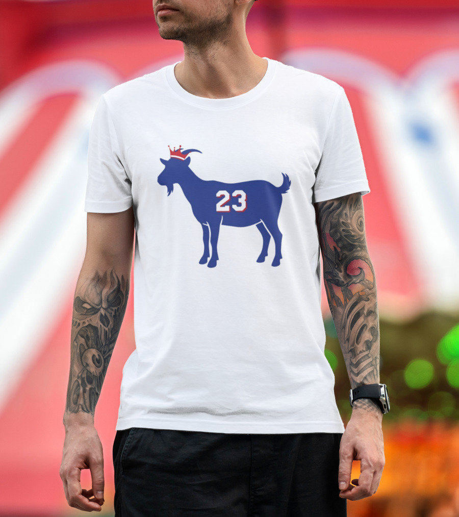 LeGOAT 23 Philadelphia Basketball Crowned Goat T-Shirt