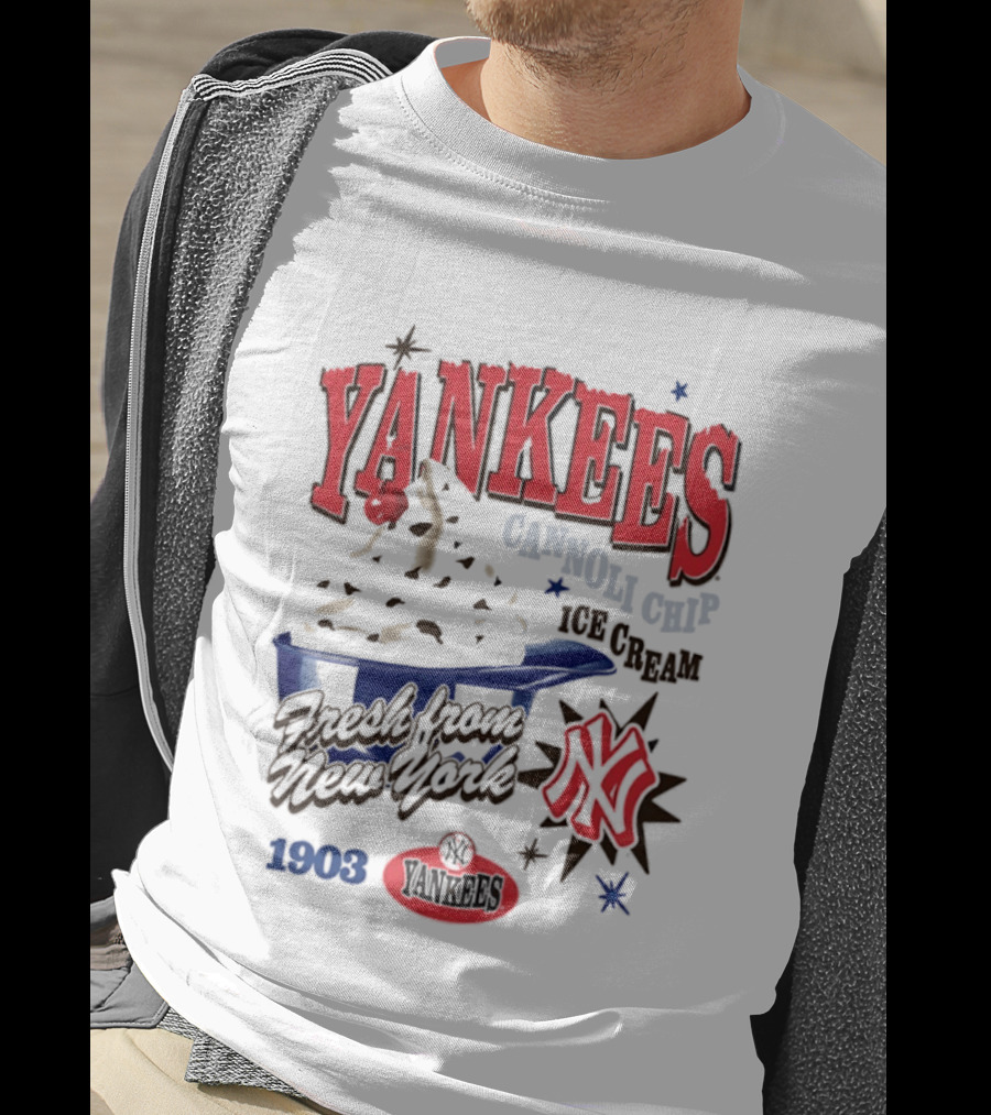 Yankees Cannoli Chip Ice Cream Fresh From New York Since 1903 T-Shirt