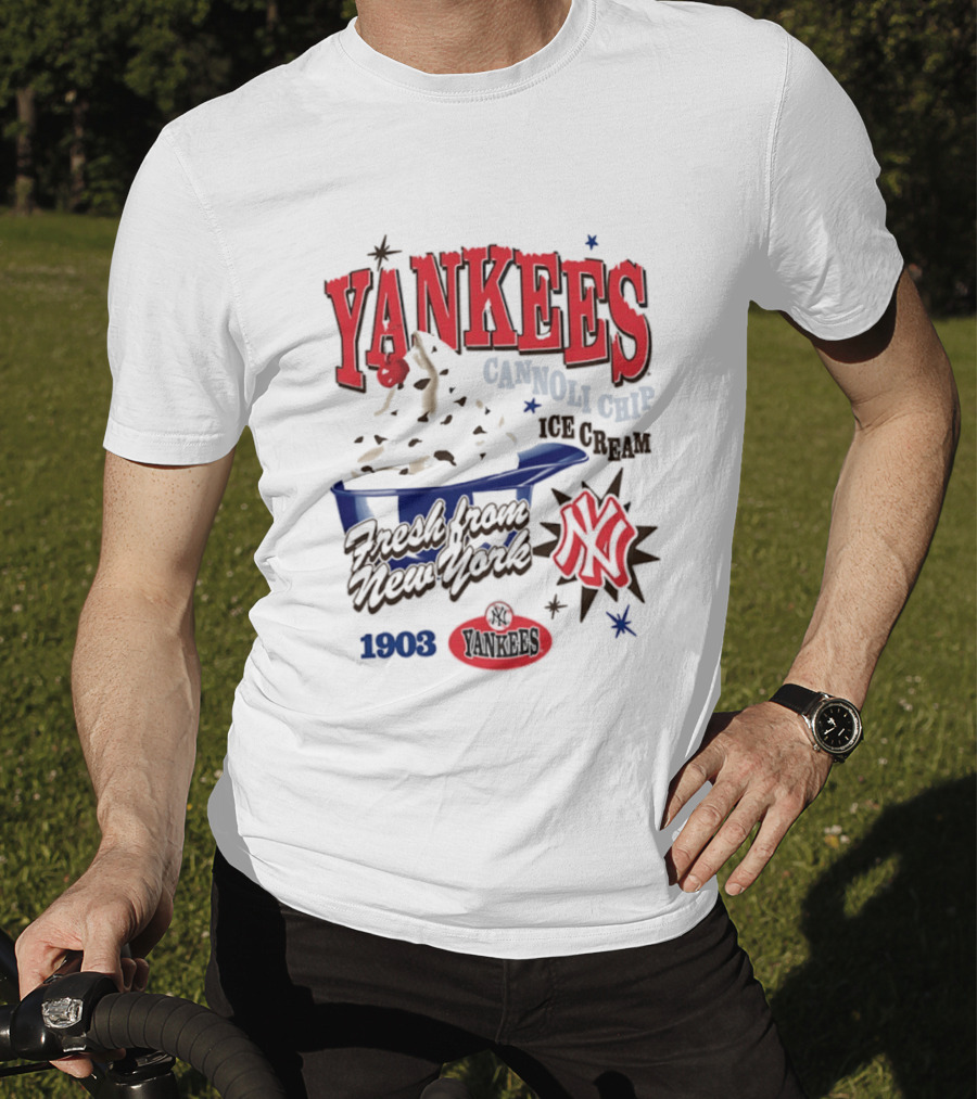 Yankees Cannoli Chip Ice Cream Fresh From New York Since 1903 T-Shirt
