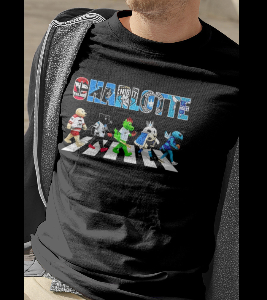 2026 Charlotte Sports Team Mascots Abbey Road Bowling Pin Parade T-Shirt