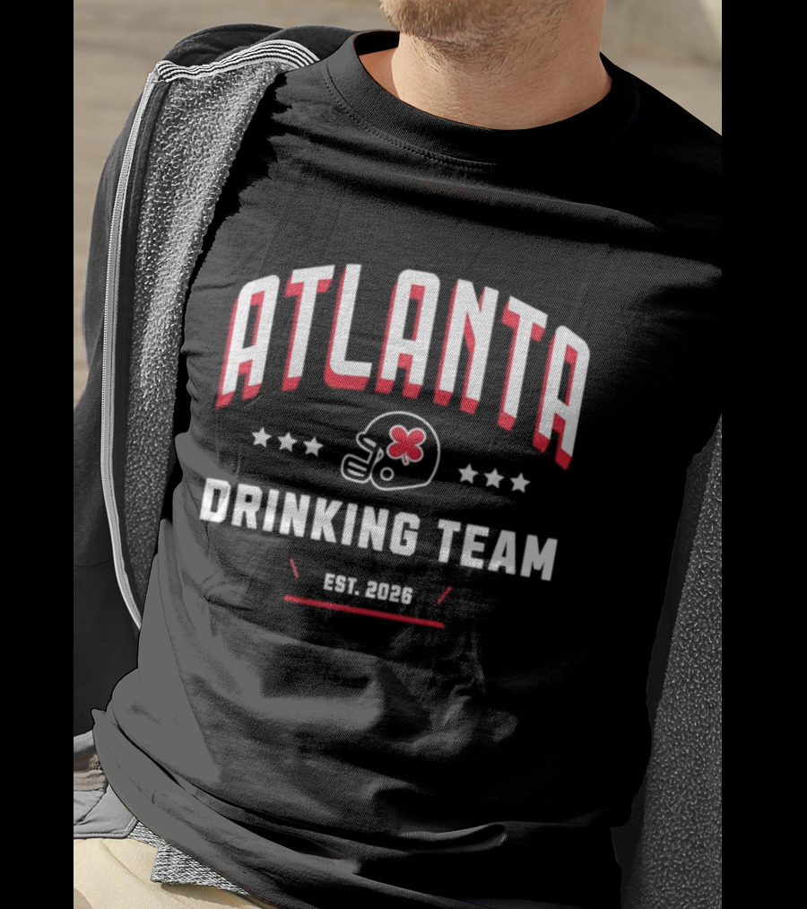 Atlanta Falcons Drinking Team Est 2026 Helmet And Stars T-Shirt
