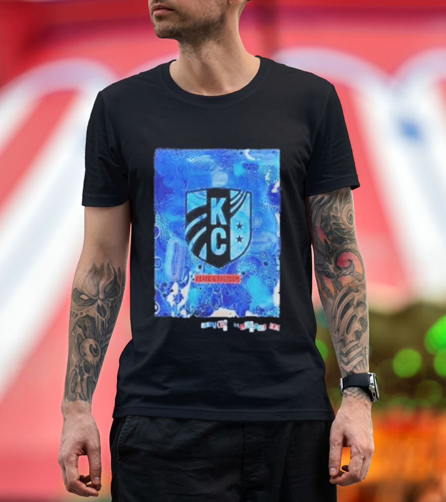 Kansas City Current KC Peace Freedom Blue T-Shirt
