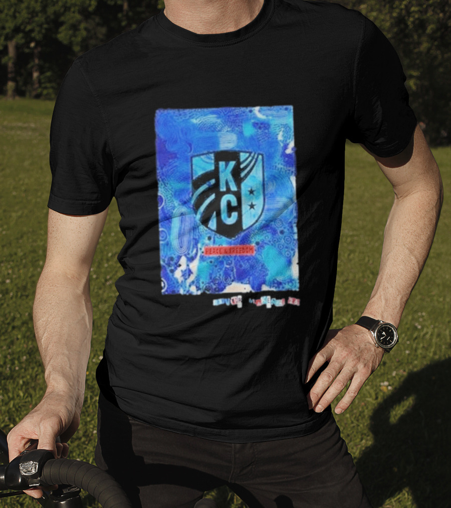 Kansas City Current KC Peace Freedom Blue T-Shirt