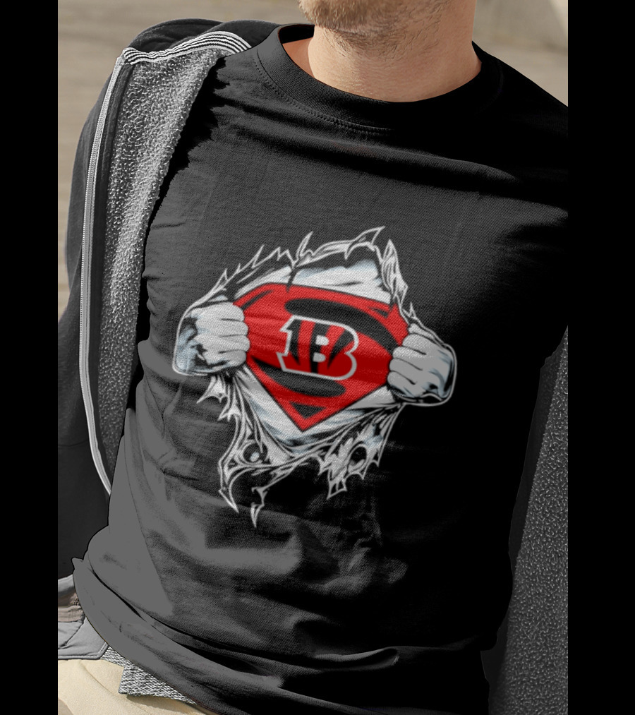 Cincinnati Bengals 13 Superman Symbol Football T-Shirt