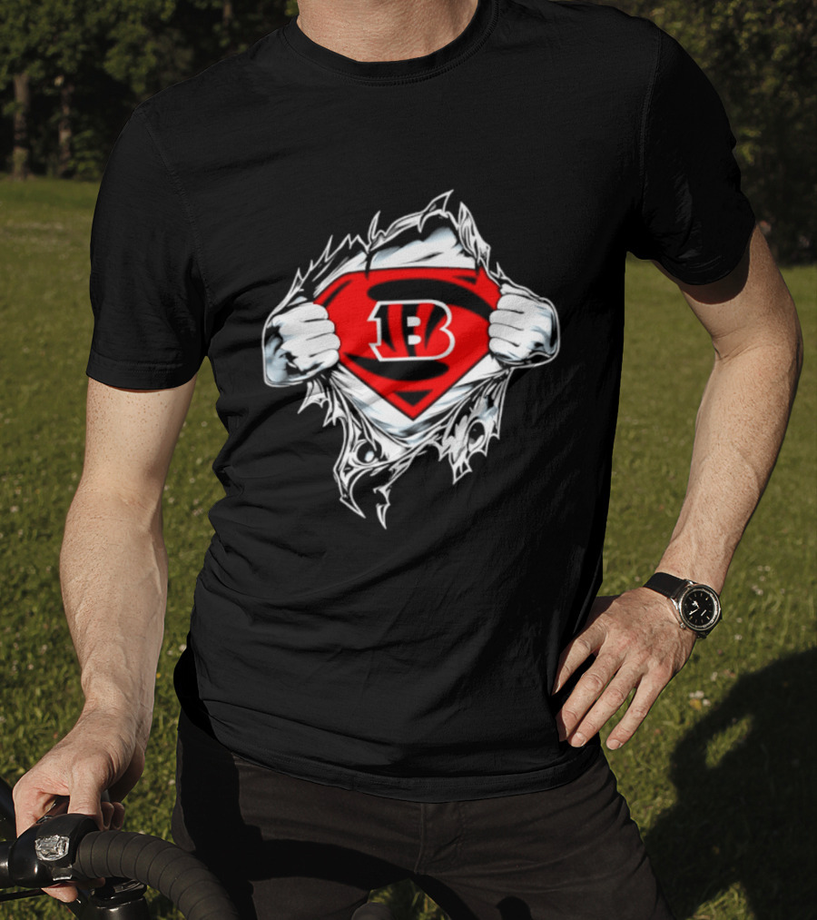 Cincinnati Bengals 13 Superman Symbol Football T-Shirt